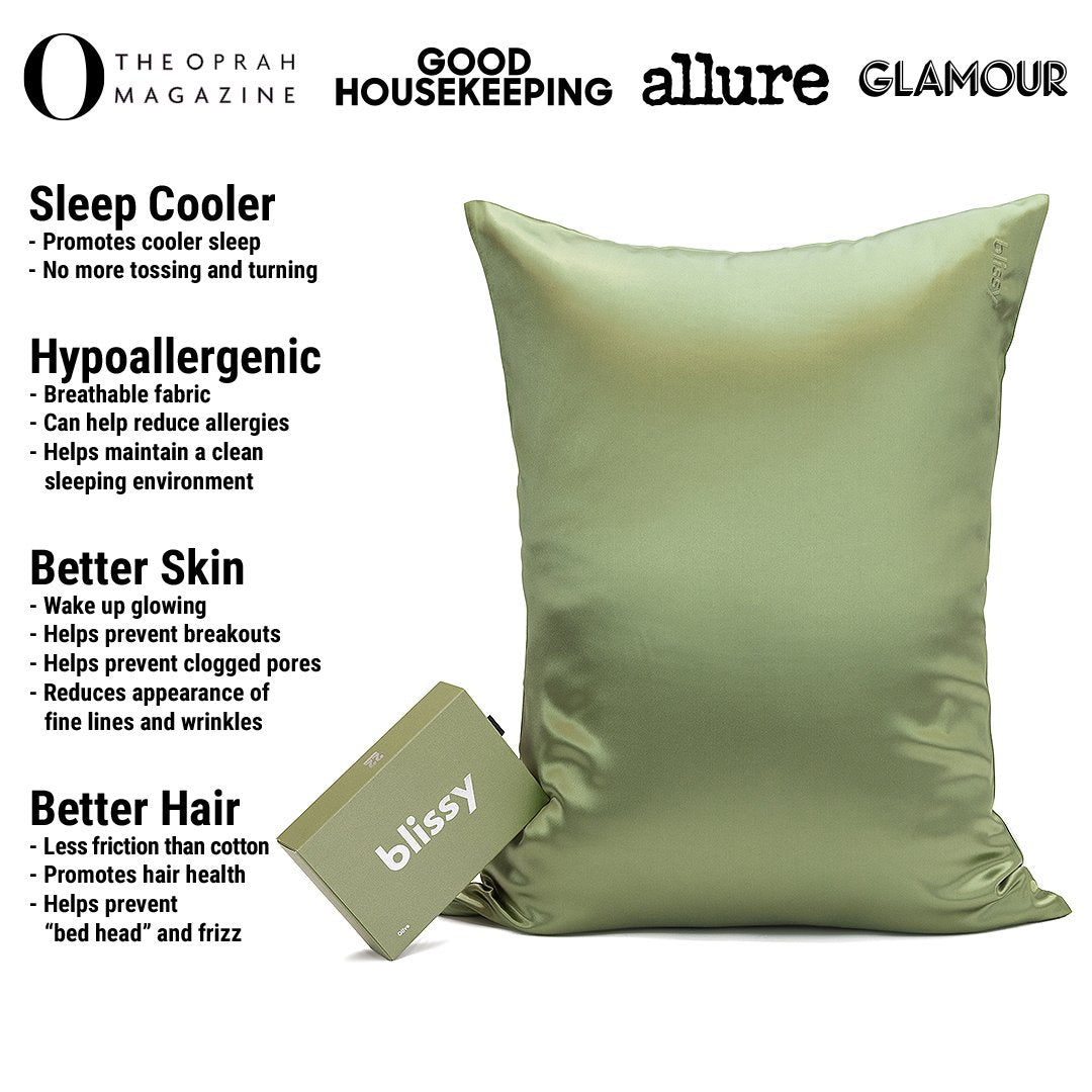 Olive Mulberry Silk Pillowcase – Blissy Queen
