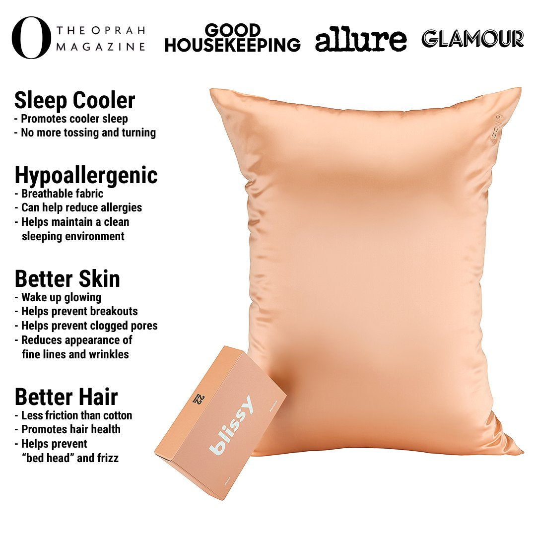 Peach Mulberry Silk Pillowcase – Blissy King