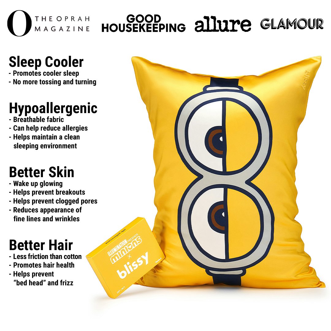 Sleepyhead Minion Mulberry Silk Pillowcase – Blissy Queen