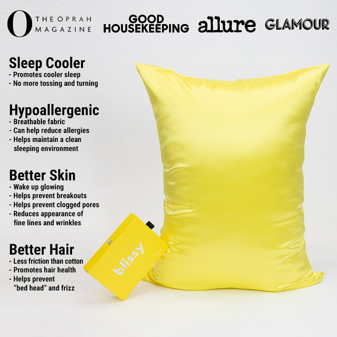 Sunshine Yellow Mulberry Silk Pillowcase – Blissy King