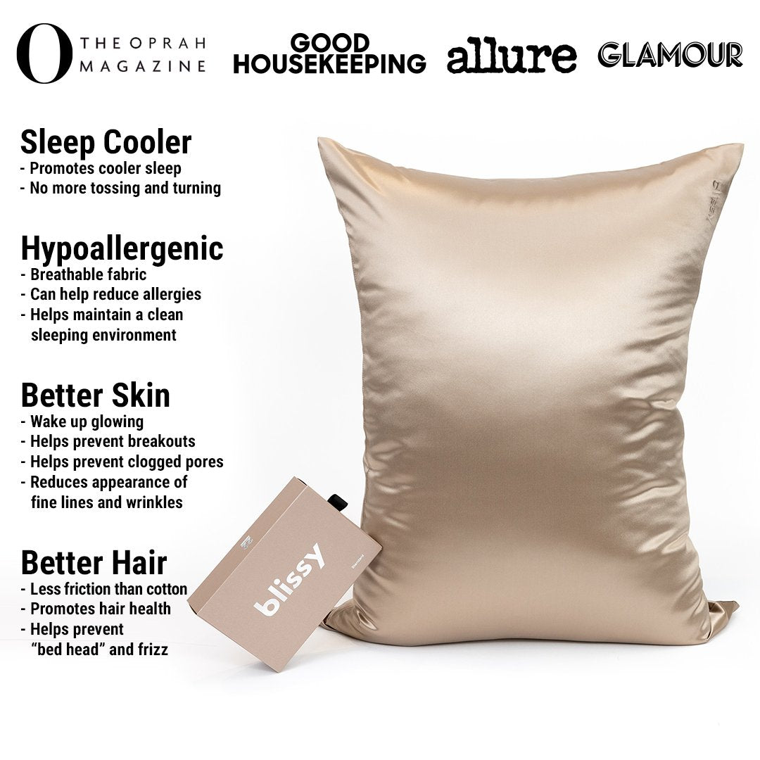 Taupe Mulberry Silk Pillowcase – Blissy Queen