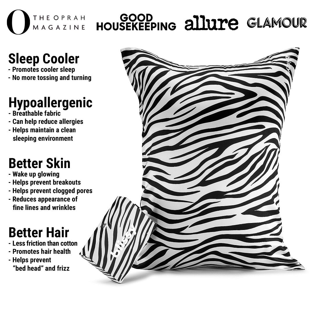 Zebra Mulberry Silk Pillowcase – Blissy Queen