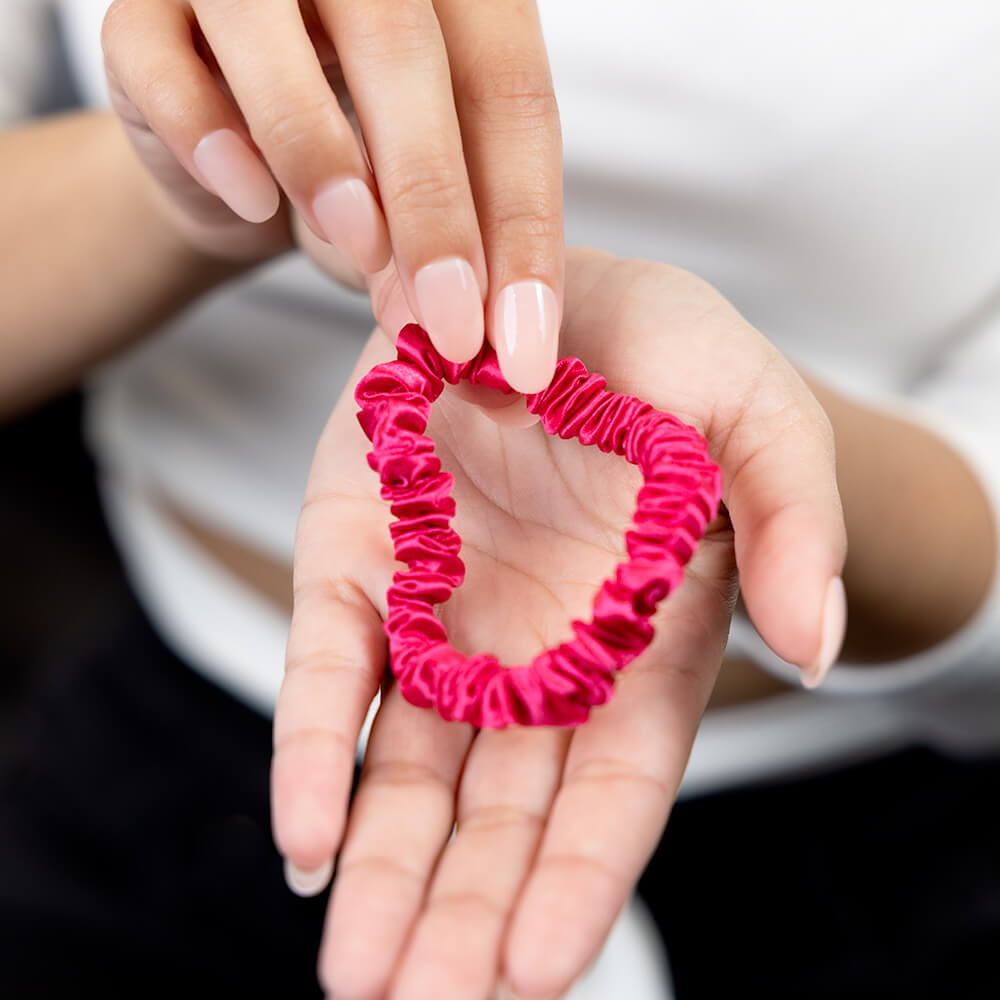 Hibiscus Blissy Skinny Scrunchies – Blissy Premium Silk