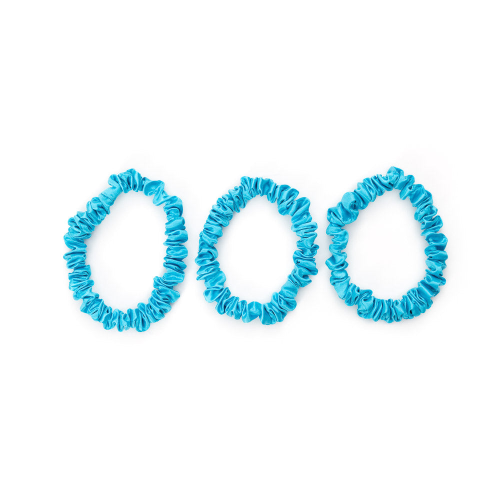 Bahama Blue Mulberry Silk Blissy Skinny Scrunchies – Blissy