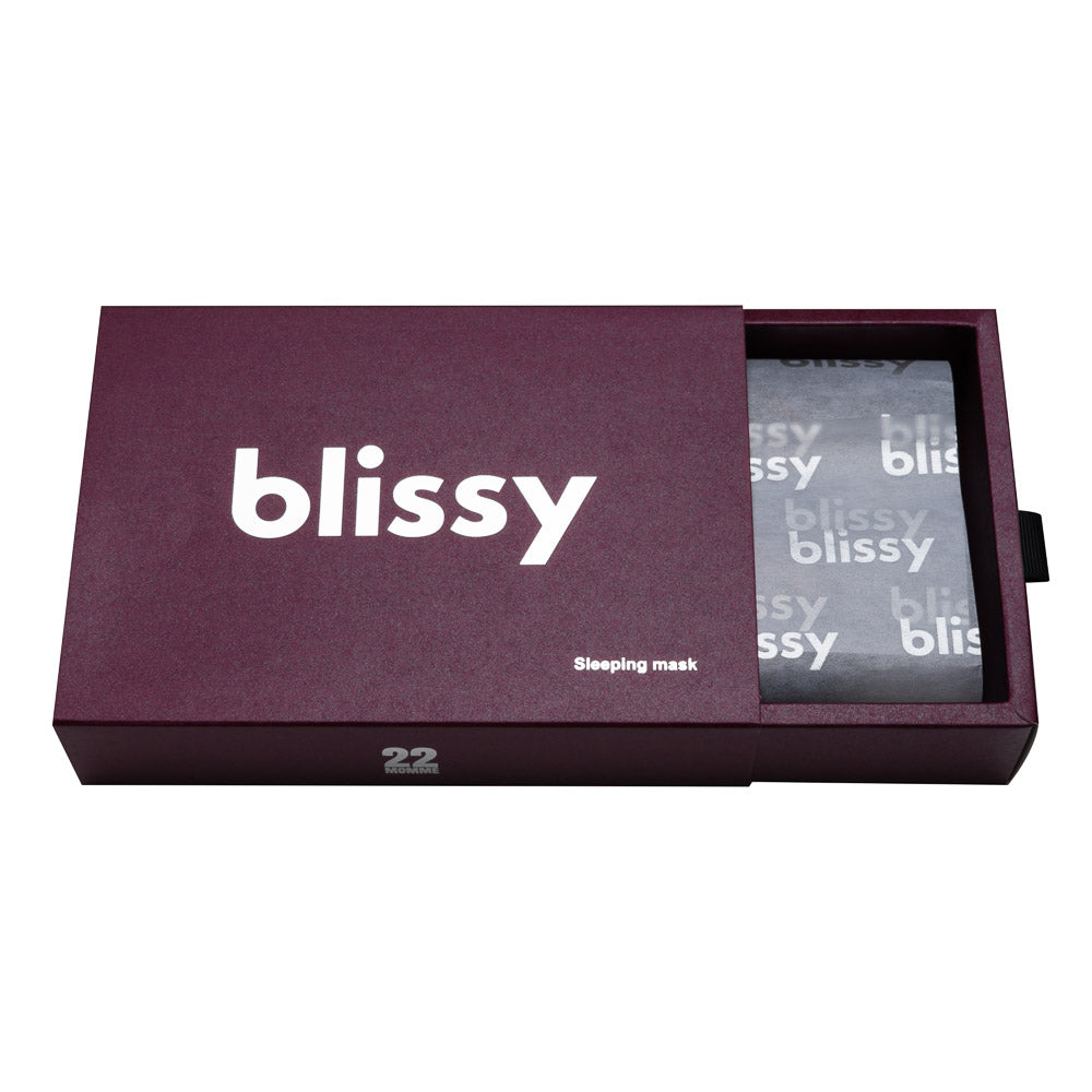 Burgundy Sleep Mask Close-Up – Blissy 22 Momme Silk