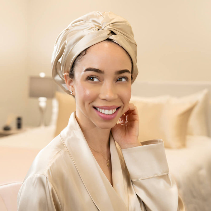 Blissy Bonnet - Champagne - Champagne Mulberry Silk Blissy Bonnet – Blissy