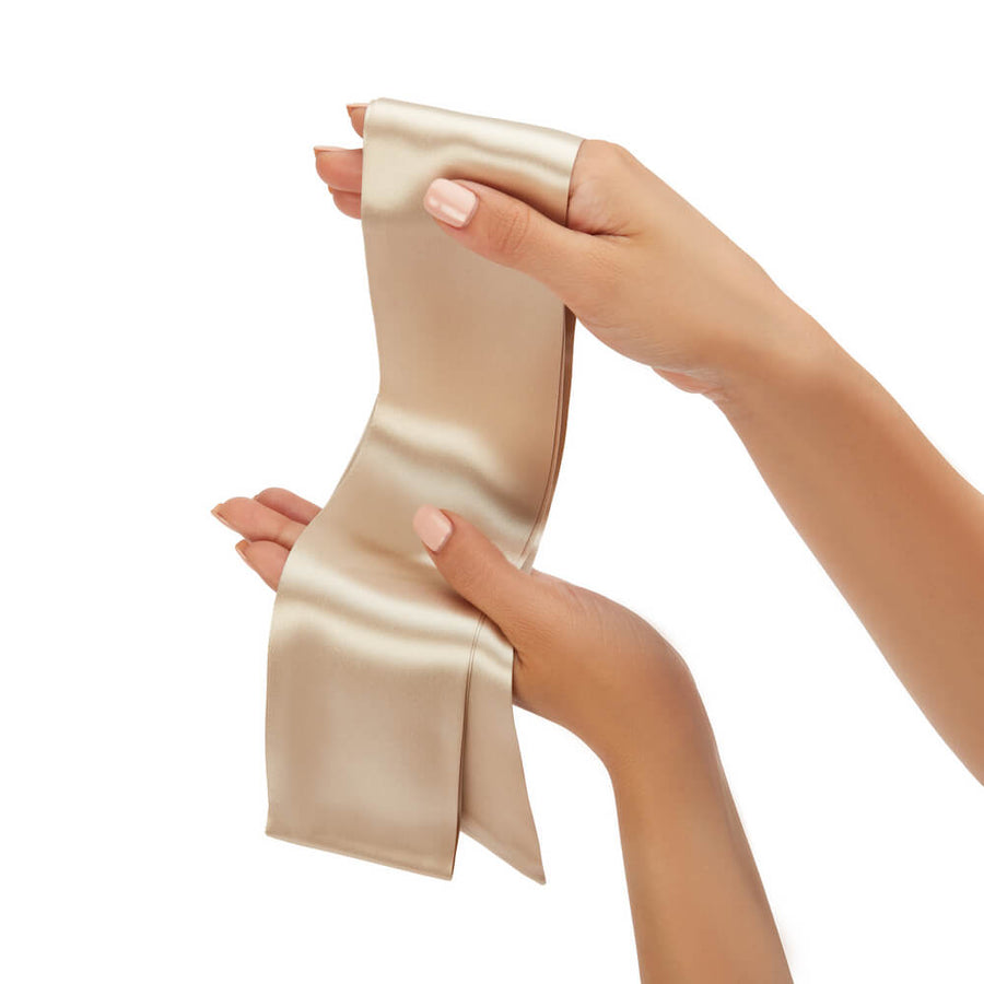 Champagne Blissy Hair Ribbon – Blissy Premium Silk