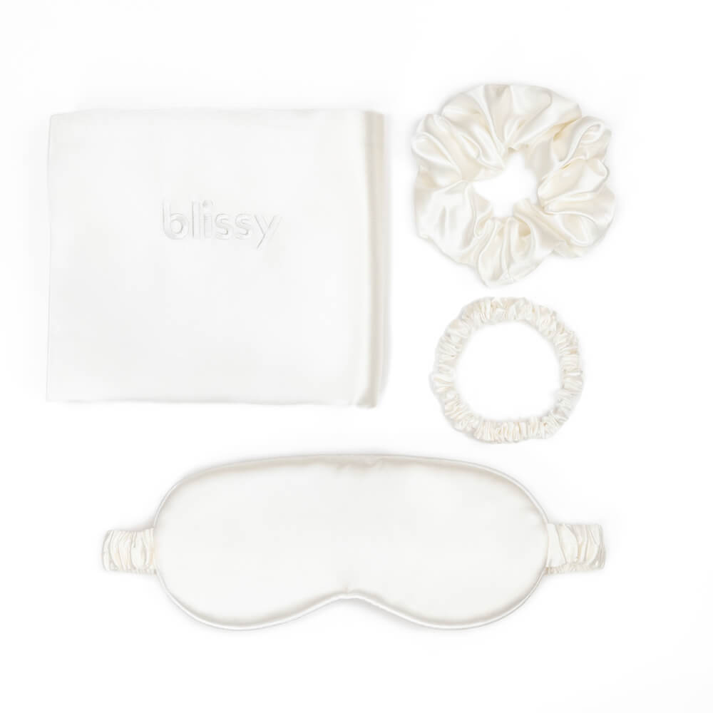 Blissy White Silk Blissy Dream Set Detail – Queen