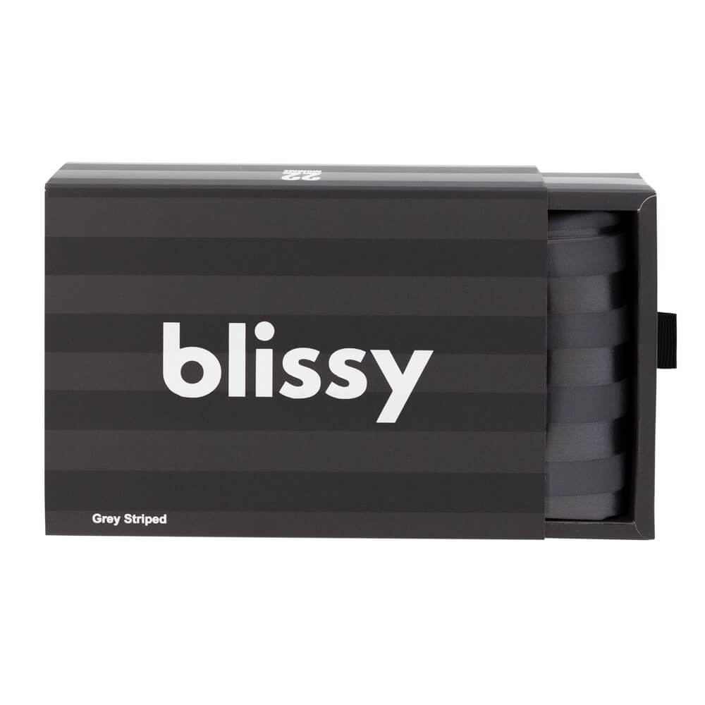 Queen Grey Striped Pillowcase – Blissy Premium Silk