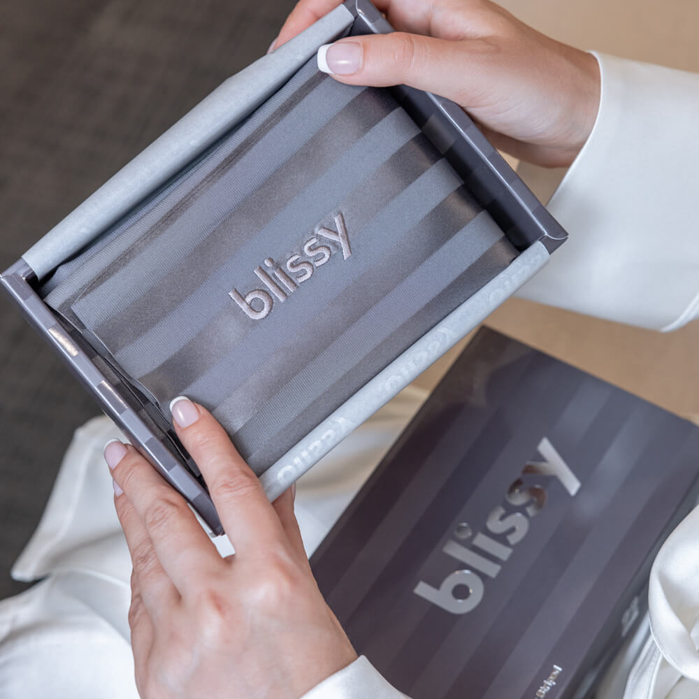 King Grey Striped Pillowcase – Blissy Premium Silk