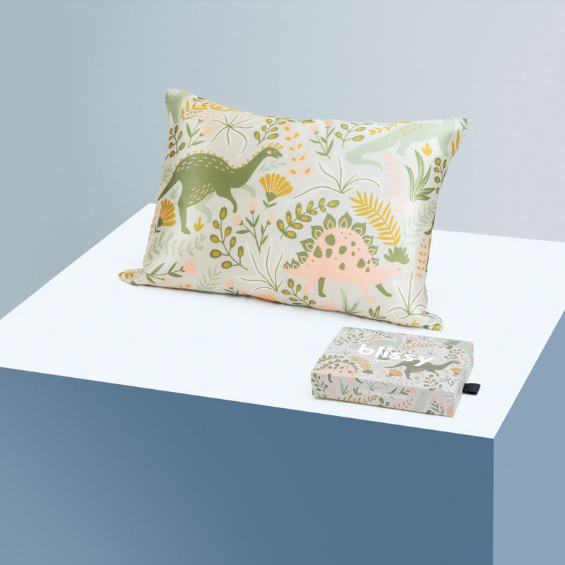 Pillowcase - Dinosaur - Toddler - Blissy Dinosaur Pillowcase – 22 Momme Mulberry Silk, 100% Silk