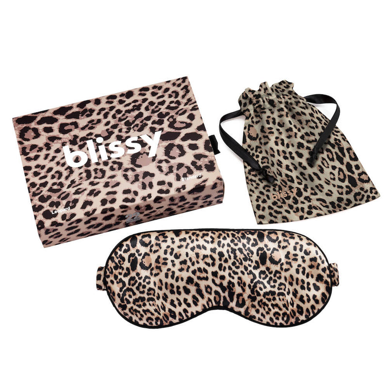 Sleep Mask - Leopard - Blissy Leopard Sleep Mask – 22 Momme Mulberry Silk, 100% Silk