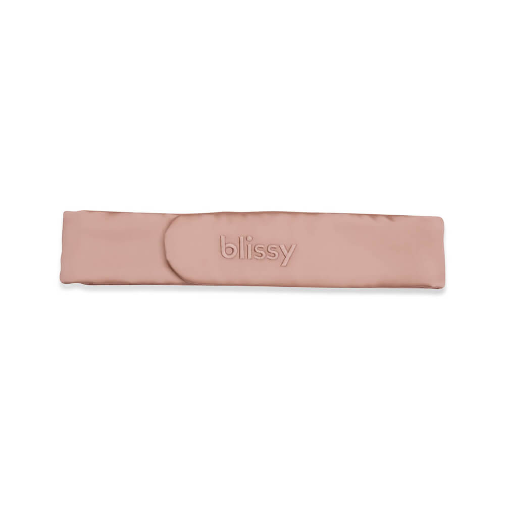 Rose Gold Blissy Beauty Band Close-Up – Blissy 22 Momme Silk