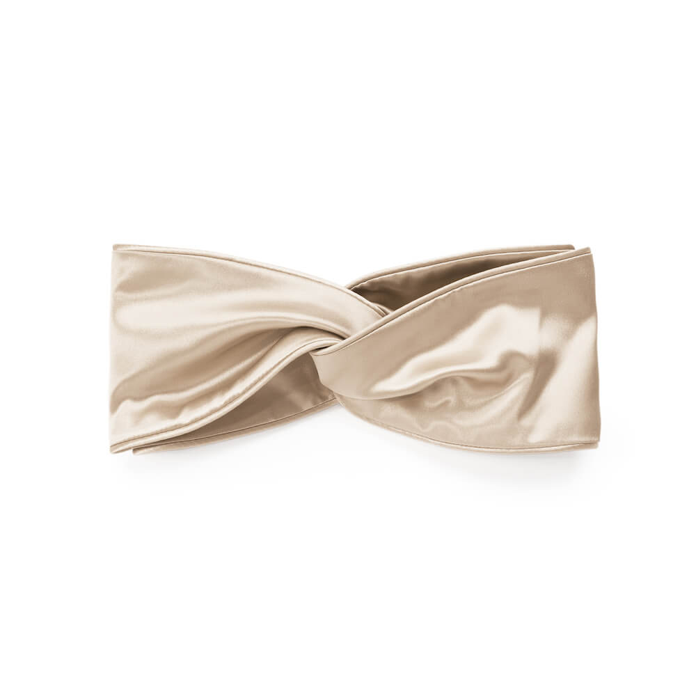 Blissy Champagne Blissy Head Piece Lifestyle – Mulberry Silk