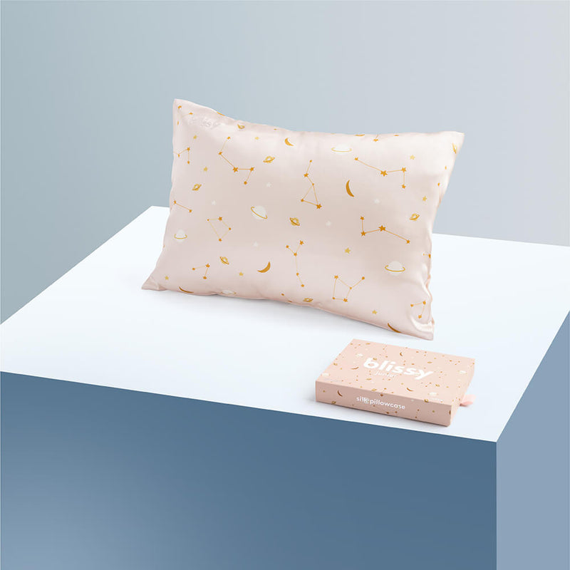 Pillowcase - Pink Galaxy - Toddler - Blissy Pink Galaxy Pillowcase – 22 Momme Mulberry Silk, 100% Silk