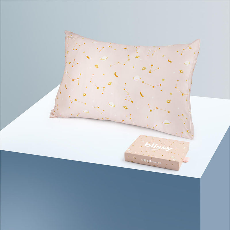 Pillowcase - Pink Galaxy - Youth - Blissy Pink Galaxy Pillowcase – 22 Momme Mulberry Silk, 100% Silk