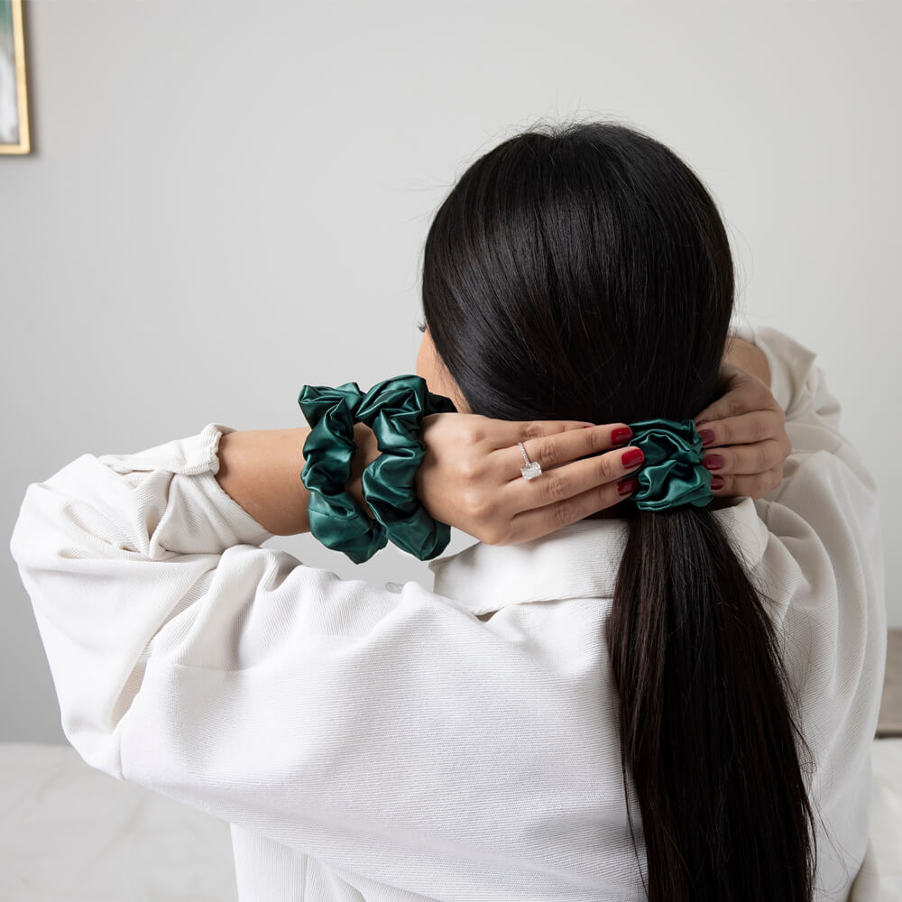 Emerald Mulberry Silk Blissy Scrunchies – Blissy