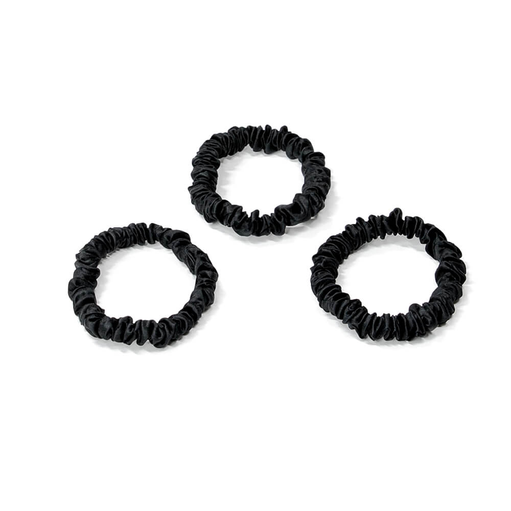 Blissy Mulberry Silk Blissy Silk Skinny Scrunchies (3-Pack) – 100% Mulberry Silk Hair Ties