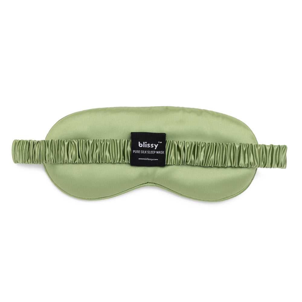 Blissy Olive Silk Sleep Mask Detail –