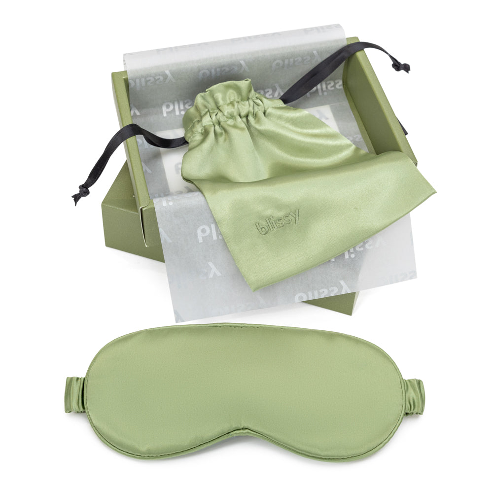 Blissy Mulberry Silk Sleep Mask – Olive