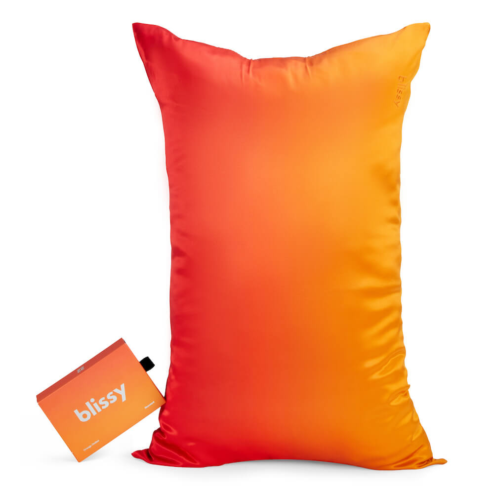 Blissy Orange Ombre Silk Pillowcase Detail – Standard