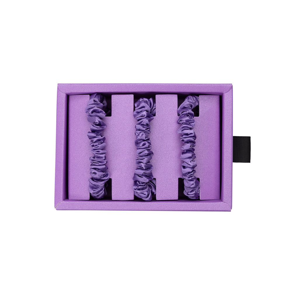 Blissy Orchid Silk Blissy Skinny Scrunchies Detail –