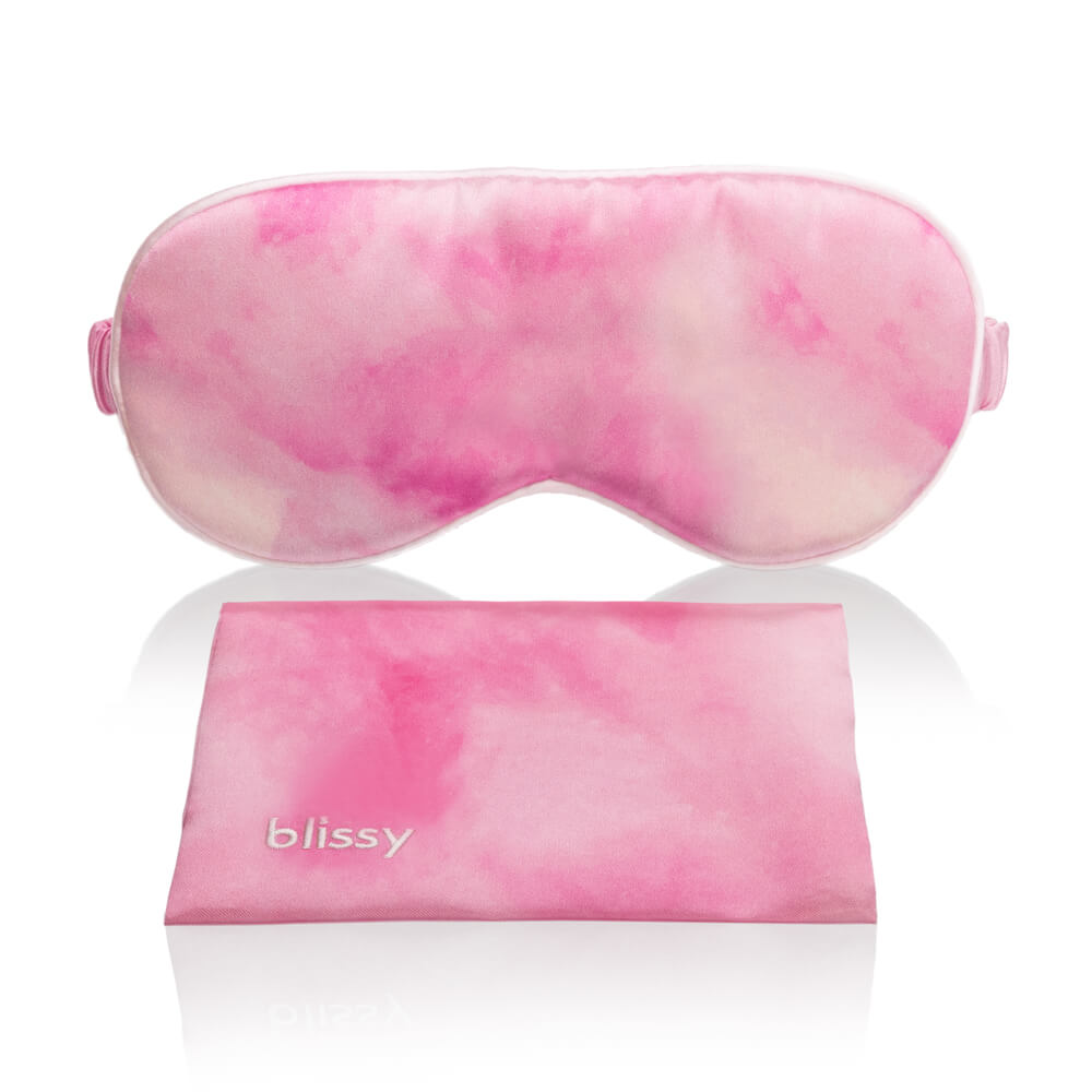 Blissy Mulberry Silk Sleep Mask – Pink Tie-Dye