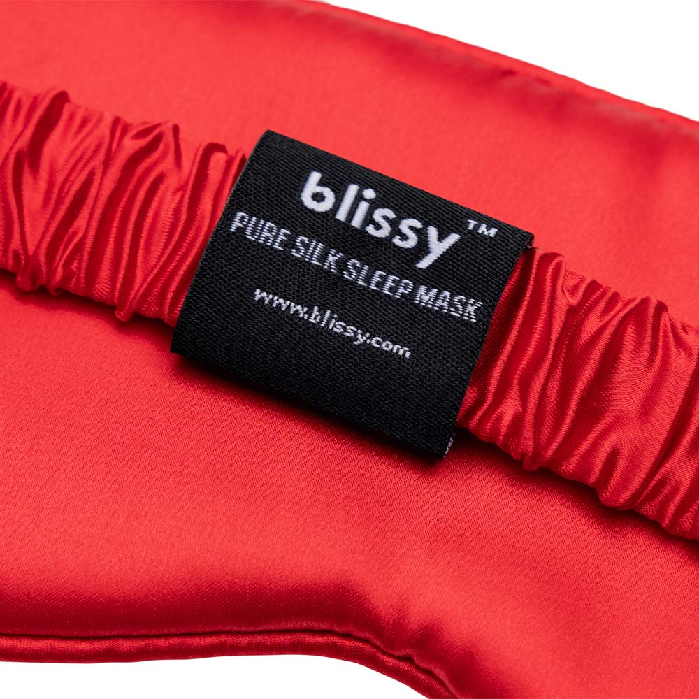 Blissy Mulberry Silk Sleep Mask – Red