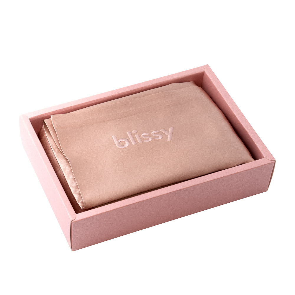 Rose Gold Pillowcase Close-Up – Blissy 22 Momme Silk