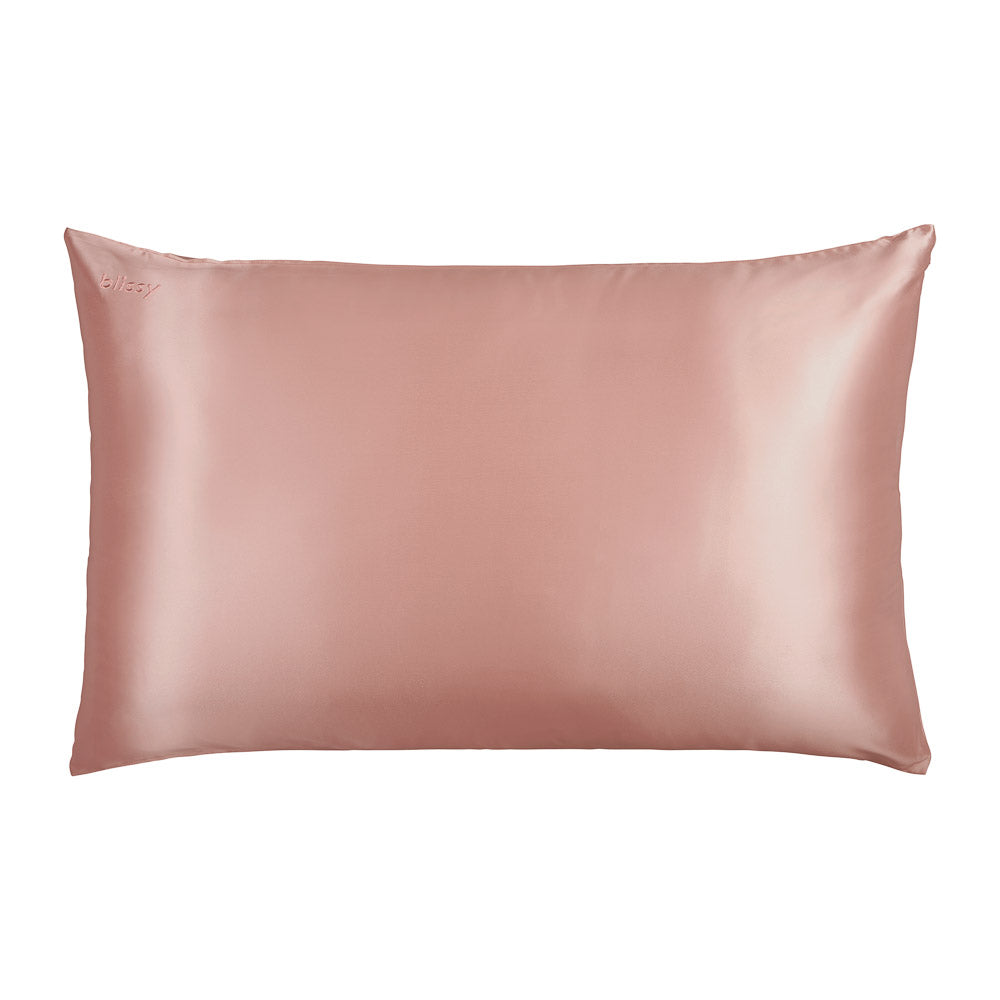 Blissy Rose Gold Silk Pillowcase Detail – King