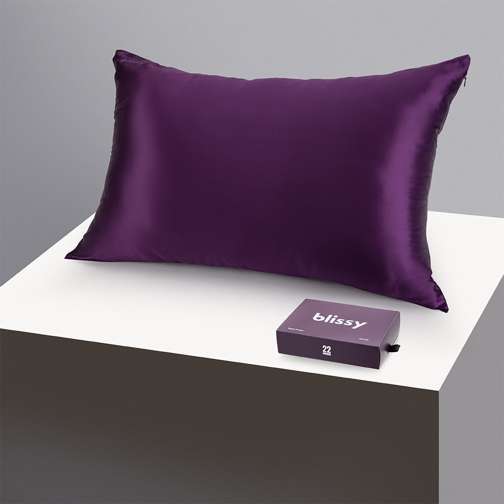 Blissy Standard Royal Purple Pillowcase – 22 Momme Mulberry Silk, 100% Silk