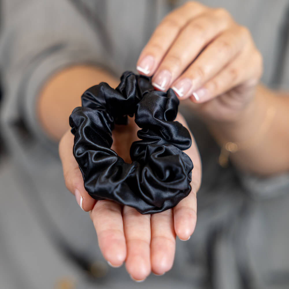 100% Mulberry Silk Hair Ties Mulberry Silk Blissy Silk Scrunchies (3-Pack) – Blissy