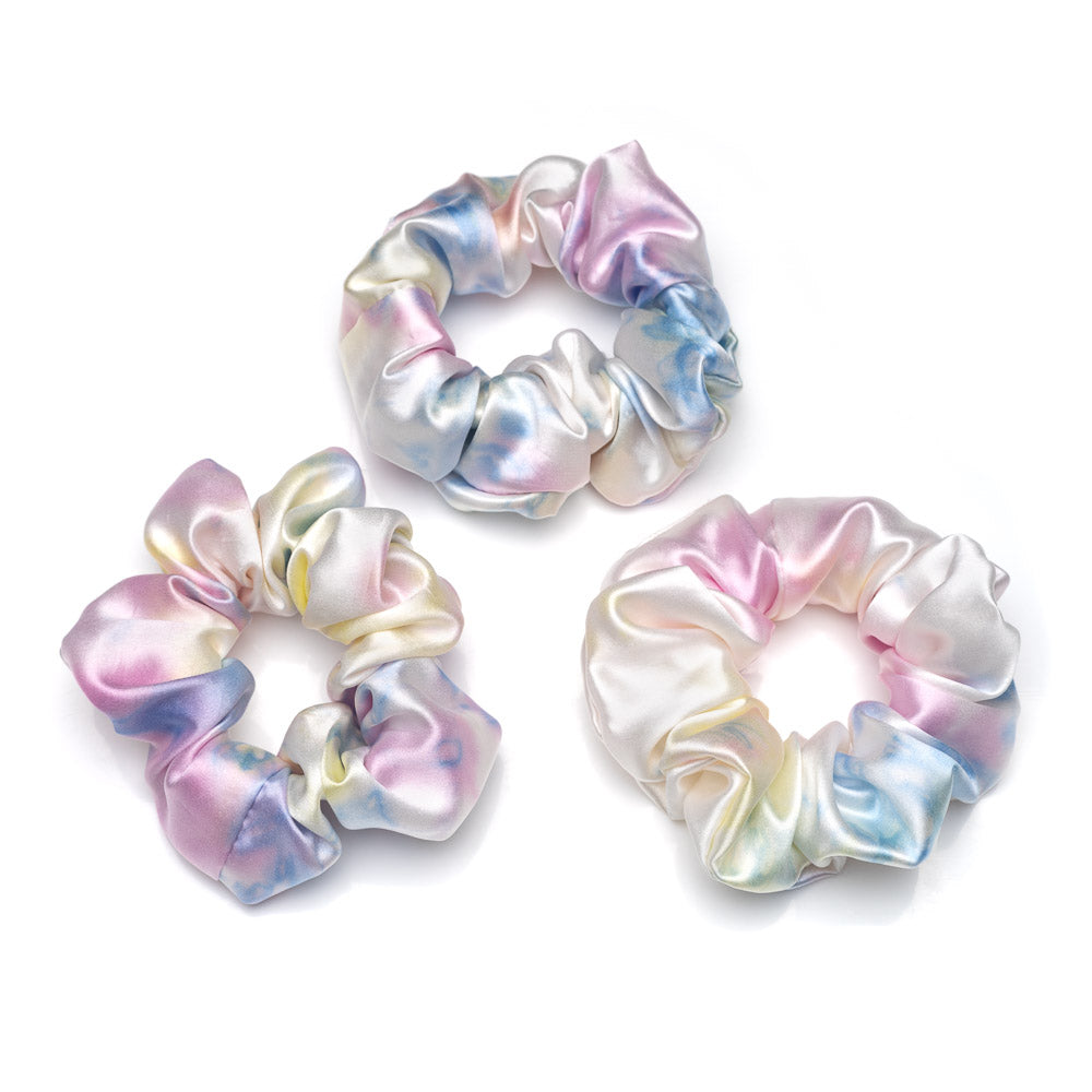 Blissy Yellow Tie-Dye Silk Blissy Scrunchies Detail –