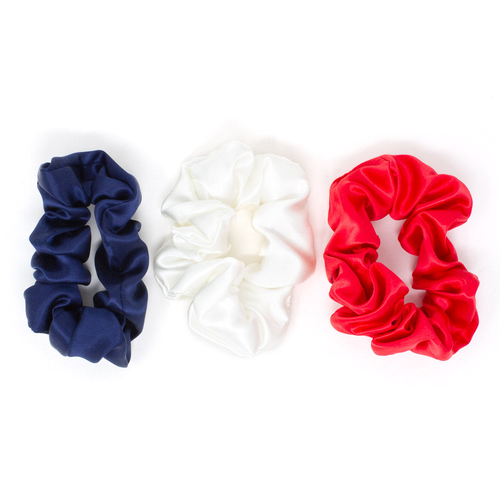 Red, White, Blue Mulberry Silk Blissy Scrunchies – Blissy