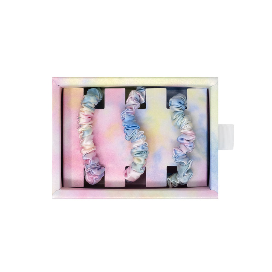 Yellow Tie-Dye Mulberry Silk Blissy Skinny Scrunchies – Blissy