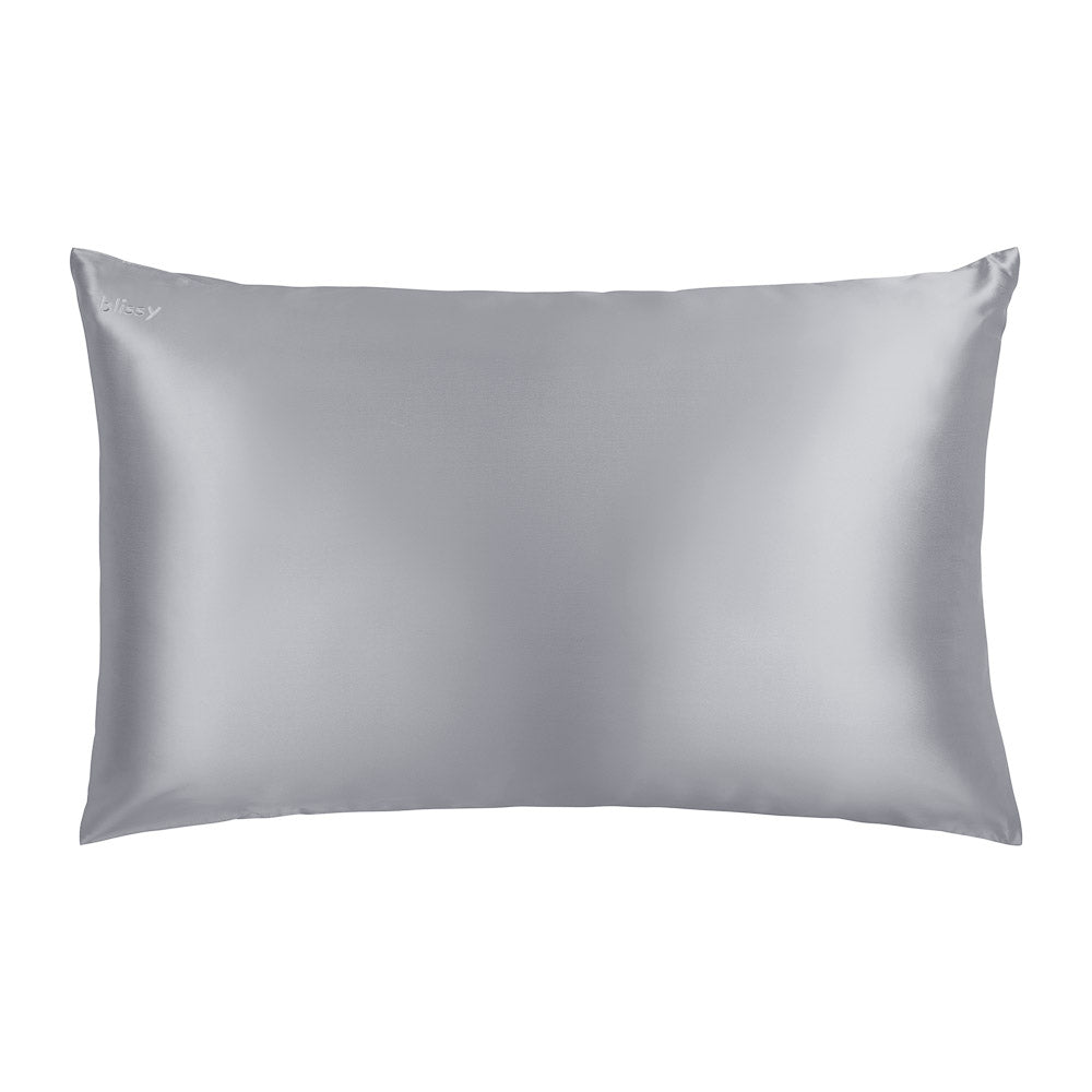 Silver Pillowcase Close-Up – Blissy 22 Momme Silk