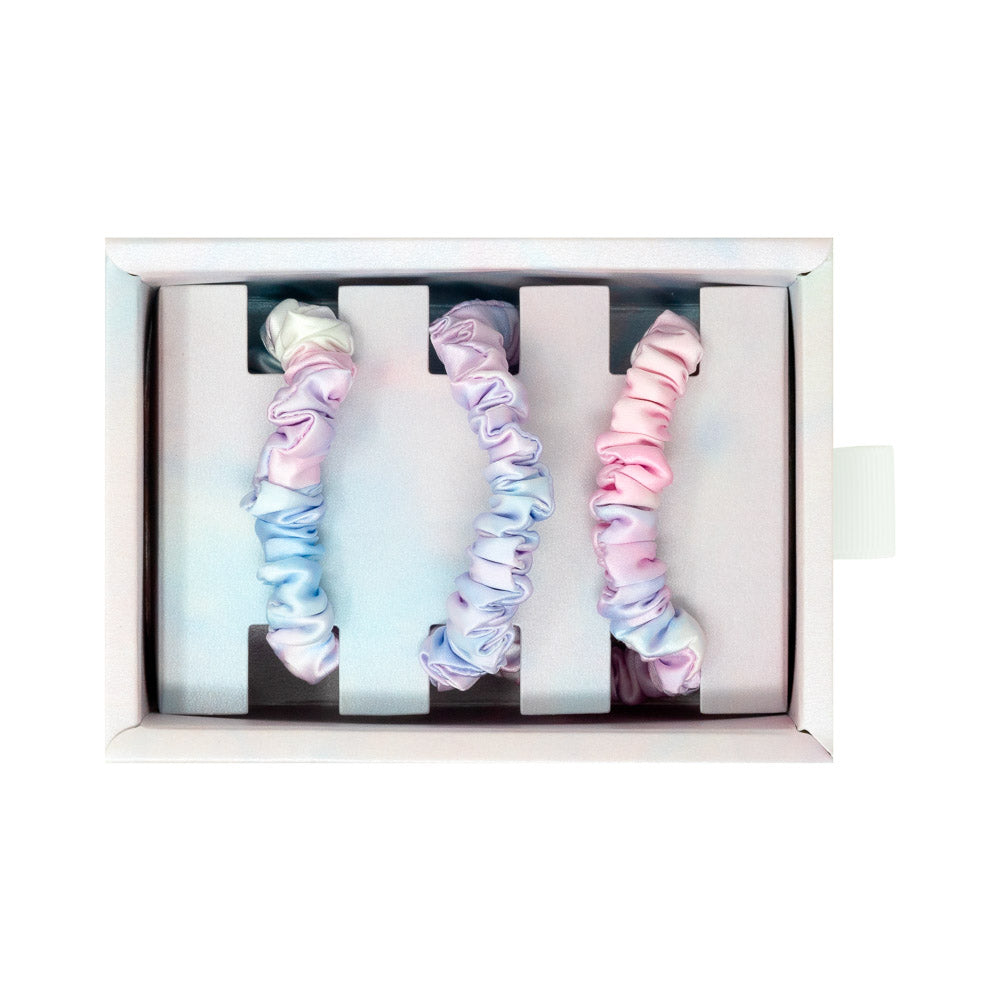 Tie-Dye Mulberry Silk Blissy Skinny Scrunchies – Blissy