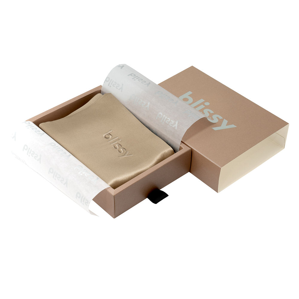 Blissy King Taupe Pillowcase Lifestyle – Mulberry Silk