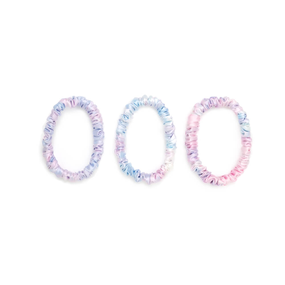Blissy Tie-Dye Blissy Skinny Scrunchies Lifestyle – Mulberry Silk