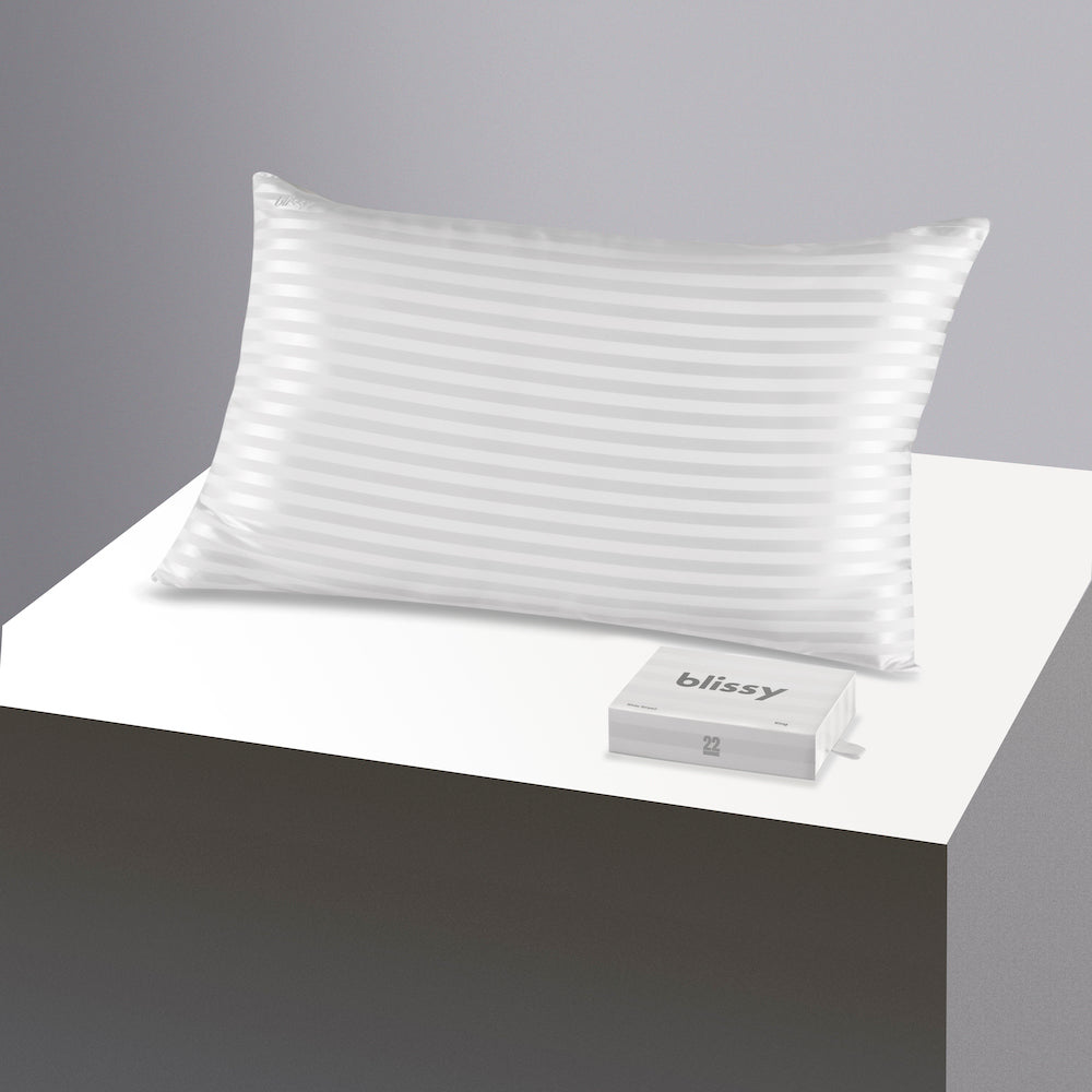 Pillowcase - White Striped - King